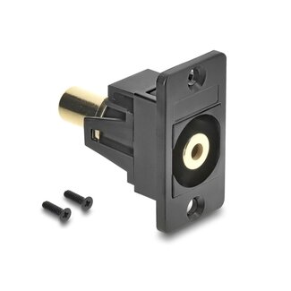 DeLOCK Delock Panel Mount stereo jack female 3.5 mm 3 pin to stereo jack female 3.5 mm 3 pin gold plated black