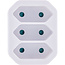 InLine® wandcontactdoosadapter, randaardestekker naar 3x Euro contactdoos, wit