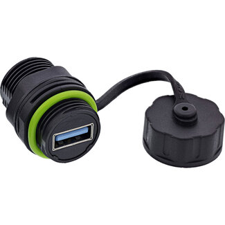 InLine® InLine® USB-A koppelaar, mini, IP68, afgeschermd, 2x USB-A-aansluiting