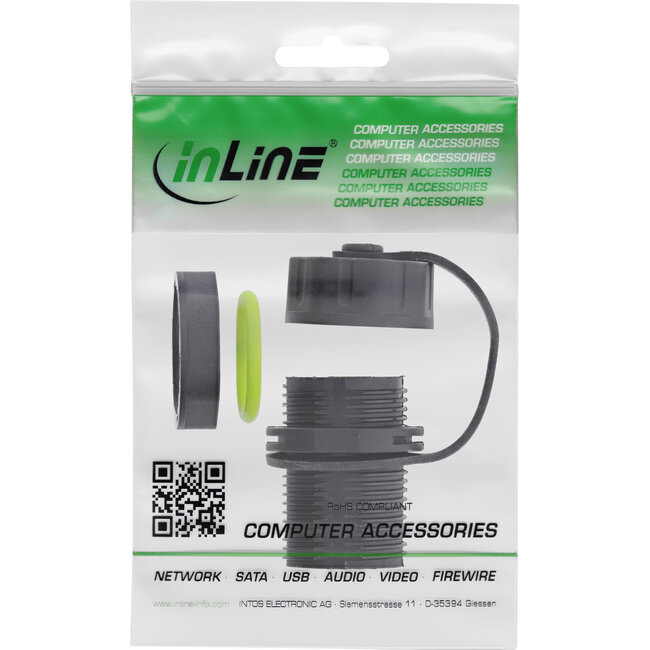 InLine® USB-A koppelaar, mini, IP68, afgeschermd, 2x USB-A-aansluiting