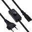 InLine® Euro-voedingskabel met schakelaar, CEE7/16 naar IEC-C7, zwart, 1,5m