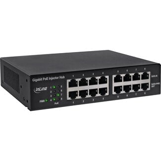 InLine® InLine® PoE+ Gigabit netwerkinjector hub 8 poorten (8x PoE+), 1Gb/s, 19" 1U