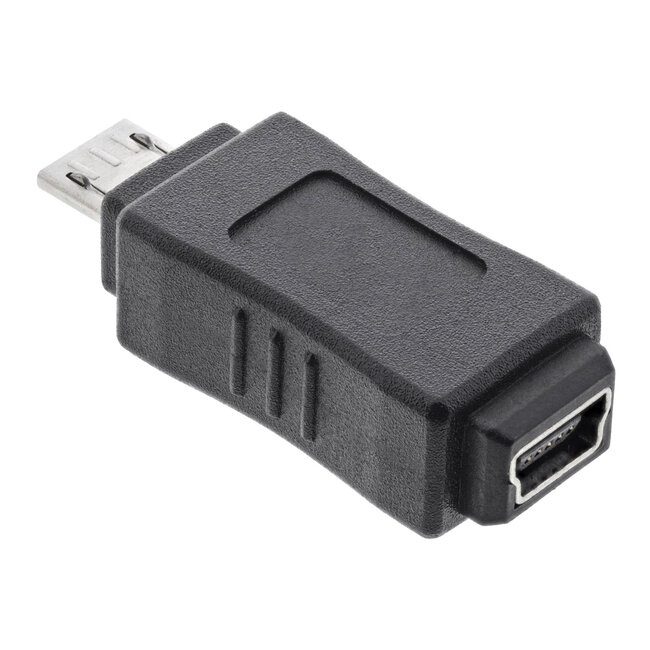 InLine® Micro-USB-adapter, Micro-B-stekker naar mini-USB 5-pins aansluiting