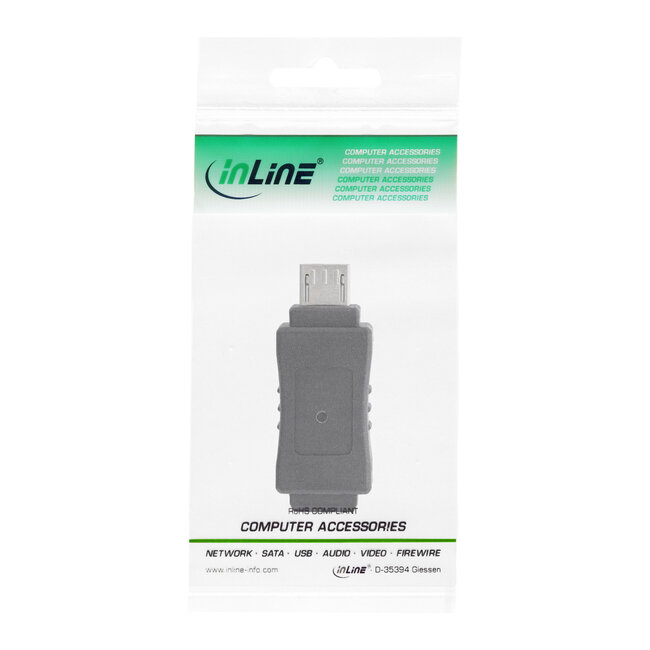 InLine® Micro-USB-adapter, Micro-B-stekker naar mini-USB 5-pins aansluiting