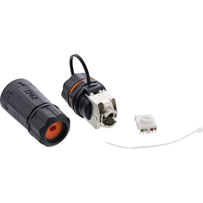 InLine® patchkabel koppeling, RJ45 Cat.6A, IP68, voor industrie, met stofkap