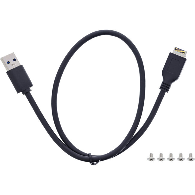 InLine® 3,5" voorpaneel, 2x USB-A + 2x USB-C, 10Gb/s, metaal, zwart