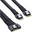 InLine® Slim SAS-kabel, SFF-8654 8i zu 2x SFF-8654 4i, 0,75m