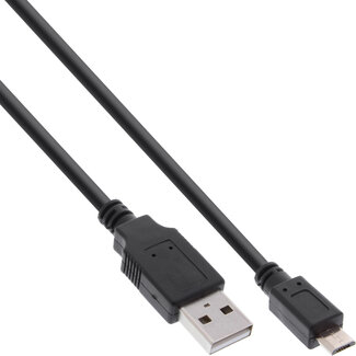 InLine® InLine® Micro-USB 2.0 kabel, snellaadkabel, USB-A male/Micro-B male, zwart, 1,8m