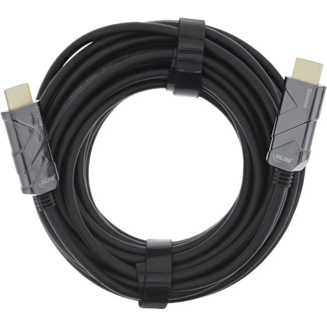 InLine® HDMI AOC kabel, Ultra High Speed HDMI kabel, 8K4K, zwart, 80m