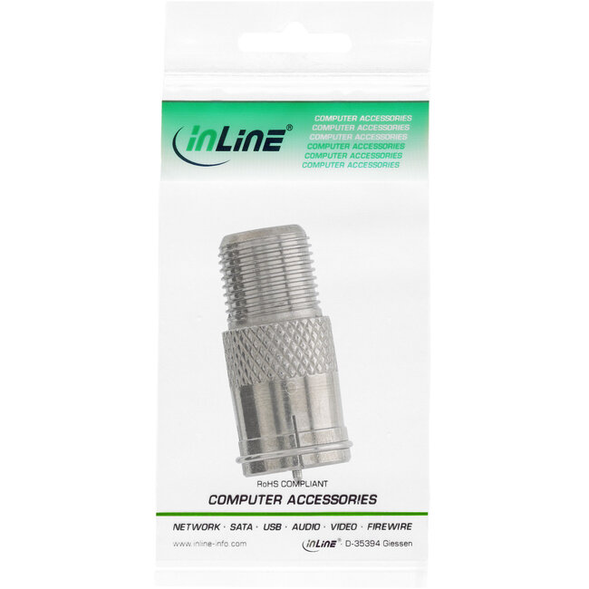 InLine® Adapter F-Quick-Male (SAT) auf F-Female (SAT)