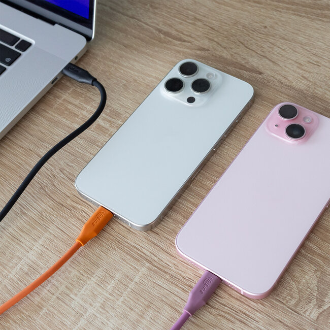 InLine® USB 2.0-kabel, USB-C-snelladingskabel 100 W, Papaya/oranje 1m