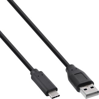 InLine® InLine® USB 2.0-kabel, USB-C-stekker naar A-stekker, zwart, 0,3 m