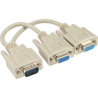 InLine® InLine® VGA Y-adapterkabel, VGA male naar 2x VGA female