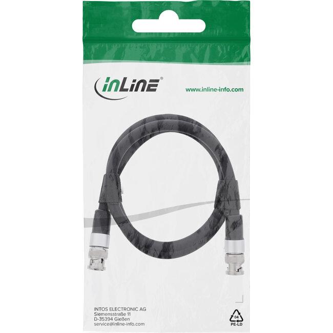 InLine® BNC-videokabel, 12G-SDI, 4K60Hz, 75 Ohm, 2m