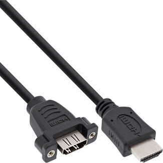 InLine® InLine® HDMI 4K60Hz-adapterkabel voor installatie, HDMI A male / female, 0,6 m