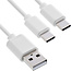 InLine® USB 2in1 Y-oplaadkabel, 1x USB-A-stekker naar 2x USB-C-stekker, wit 2m