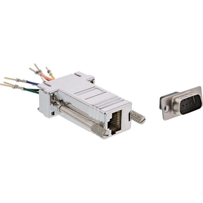 InLine® Adapter, 9-pin Sub D male naar RJ45 female, gemetalliseerd