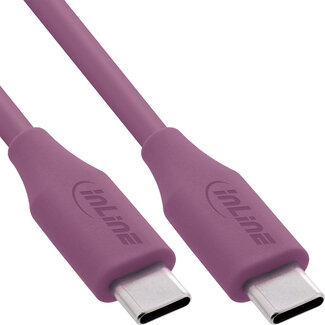 InLine® InLine® USB 2.0-kabel, USB-C-snelladingskabel 100 W, Wild Berry/violet 0,5