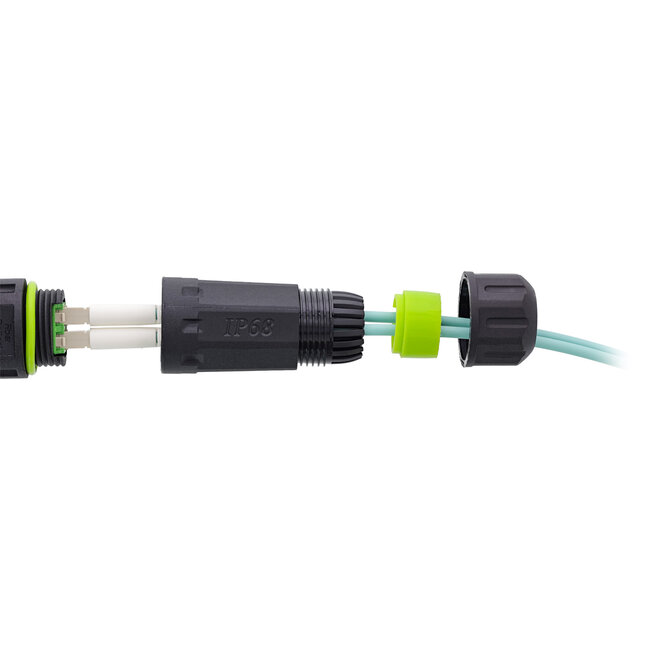 InLine® Glasvezel koppelaar LC, kort, IP68, 2x2 LC-connector, M20