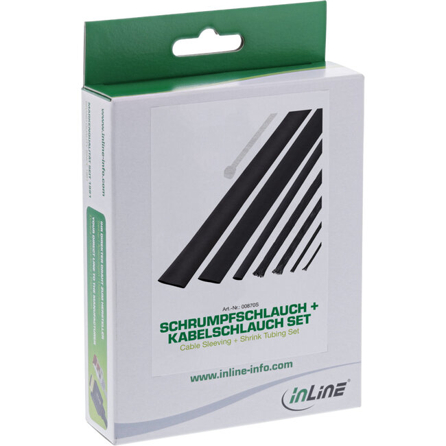 InLine® Kabelhuls set, zwart