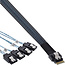 InLine® Slim SAS-kabel, SFF-8654 naar 4x SATA 7-pins, 12Gb/s, 0,5m