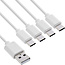 InLine® USB 4in1 Y-oplaadkabel, 1x USB-A-stekker naar 4x USB-C-stekker, wit 1m