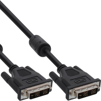 InLine® InLine® DVI-D kabel, digitaal 24+1 male / male, dual link, 2 ferrieten, 3m