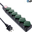 InLine® Outdoor contactdoos, 6-voudig aardingscontact, IP44, met schakelaar, 10m