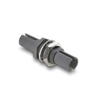 DeLOCK Delock Fibre Optic Plastic Coupler HFBR 4505Z Simplex female to Simplex female for panel mounting grey