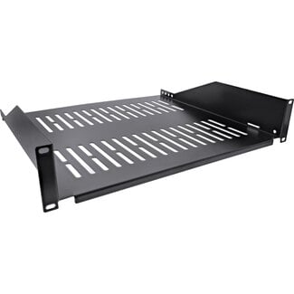 InLine® InLine® 19" schap, 400 mm, 20 kg, 2U, RAL 9005 zwart