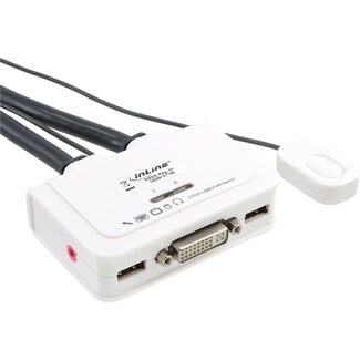 InLine® InLine® 2-Poorts Kabel KVM-switch, DVI-D, USB, met audio