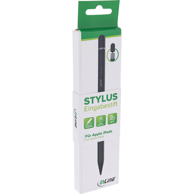 InLine® Stylus per iPad, precisione, riconoscimento inclinazione, USB-C, nero
