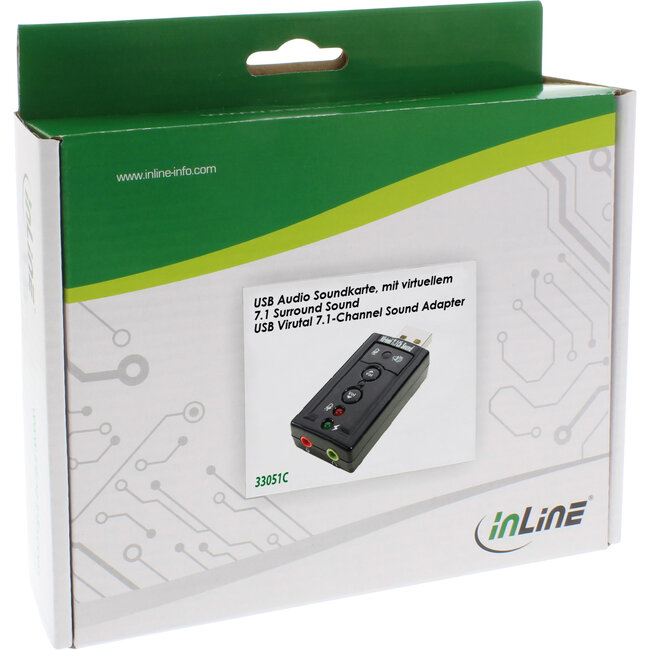 InLine® USB audiokaart, met virtueel 7.1 surround-geluid