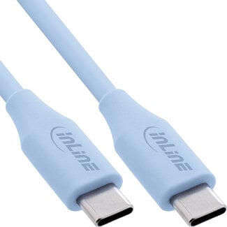 InLine® InLine® USB 2.0-kabel, USB-C-snelladingskabel 100 W, ijsbonbon/blauw 1m
