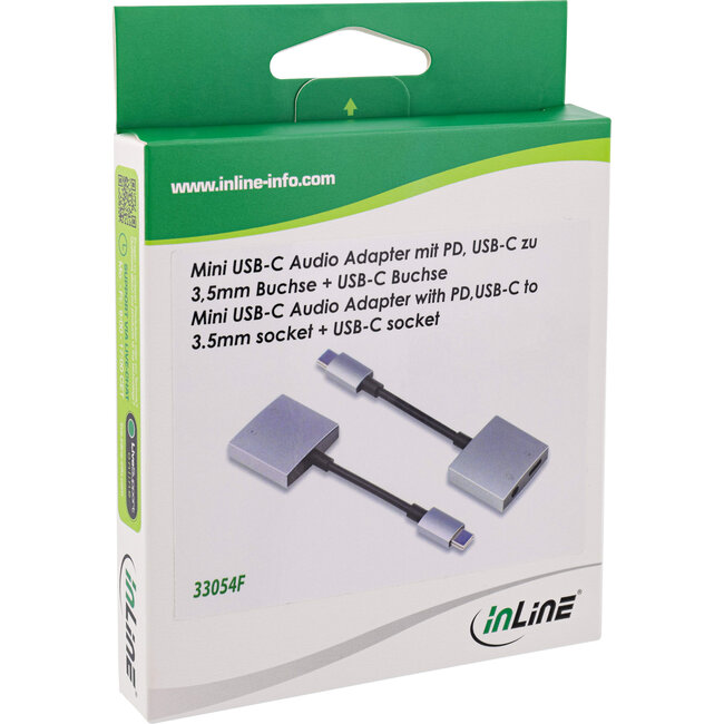 InLine® USB-C audio adapter, USB-C naar female 3,5mm + PD 30W