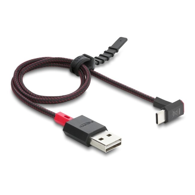 Delock EASY-USB 2.0 Cable Type-A male to USB Type-C™ male angled up / down 0,5 m black