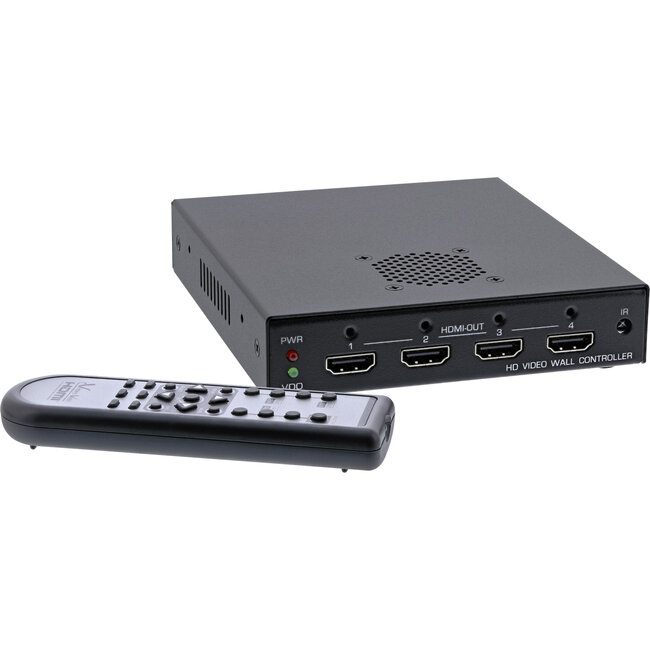 InLine® HDMI-videowall switch 1 tot 4 monitoren, Full-HD