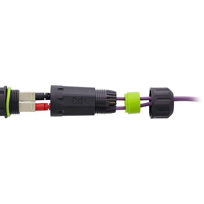 InLine® Glasvezel koppelaar SC, kort, IP68, 2x2 SC-connector, M20