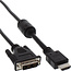 InLine® HDMI-DVI-adapterkabel, 19-pins male naar 18+1 male, met ferriet, 5m