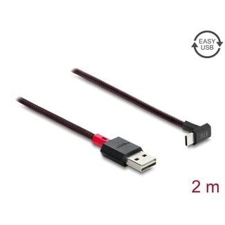 DeLOCK Delock EASY-USB 2.0 Cable Type-A male to USB Type-C™ male angled up / down 2 m black