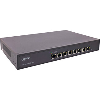 InLine® InLine® netwerkswitch 8-poorts, 10Gigabit Ethernet, 19", metaal, ventilator