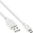 InLine® Micro-USB 2.0 kabel, USB-A stekker naar Micro-B stekker, wit, 1,8m