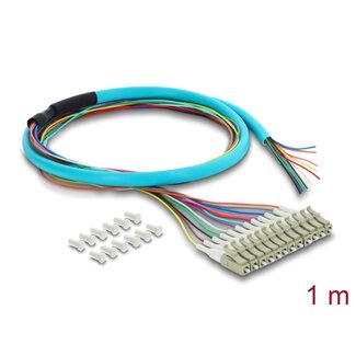 DeLOCK Delock Fibre Optic Pigtail Fanout Cable 12 x LC-UPC Simplex male to 12 x open cable ends 1 m