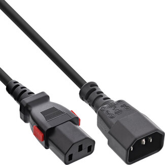 InLine® InLine® IEC-verlengkabel, C13 vergrendelbaar naar C14, zwart, 5m