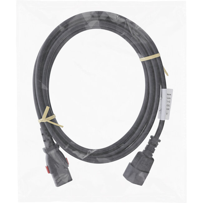 InLine® IEC-verlengkabel, C13 vergrendelbaar naar C14, zwart, 5m