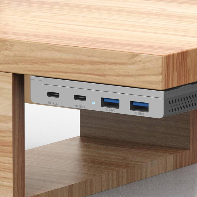 InLine® 4-poorts magnetische USB-hub, 2x USB-C, 2x USB-A, 10Gb/s, aluminium