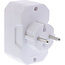 InLine® wandcontactdoosadapter, randaardestekker naar 4x Euro contactdoos, wit