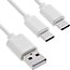 InLine® USB 2in1 Y-oplaadkabel, 1x USB-A-stekker naar 2x USB-C-stekker, wit 0,5m