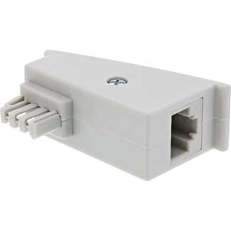 InLine® InLine® TAE-F adapter, TAE-F male naar RJ45 female, 8P2C voor Fritzbox, grijs