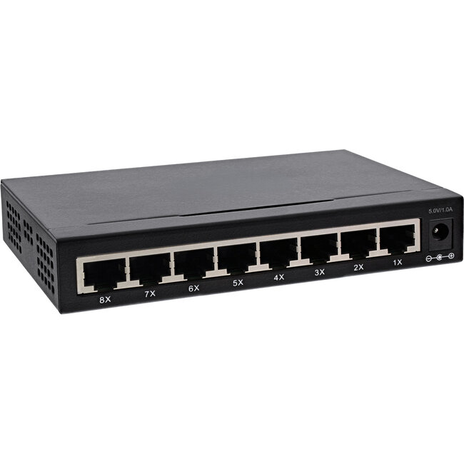 InLine® 8-poorts Gigabit-switch, 1 Gb/s, desktop, metalen behuizing